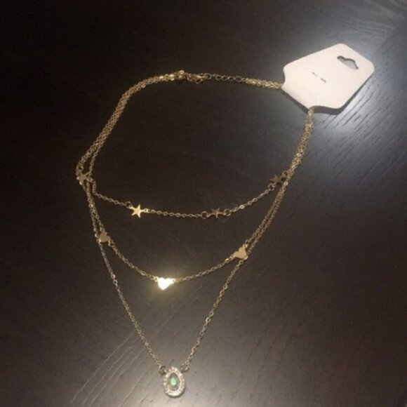 Multilayer star heart crystal necklace jewelry - Picture 7 of 7